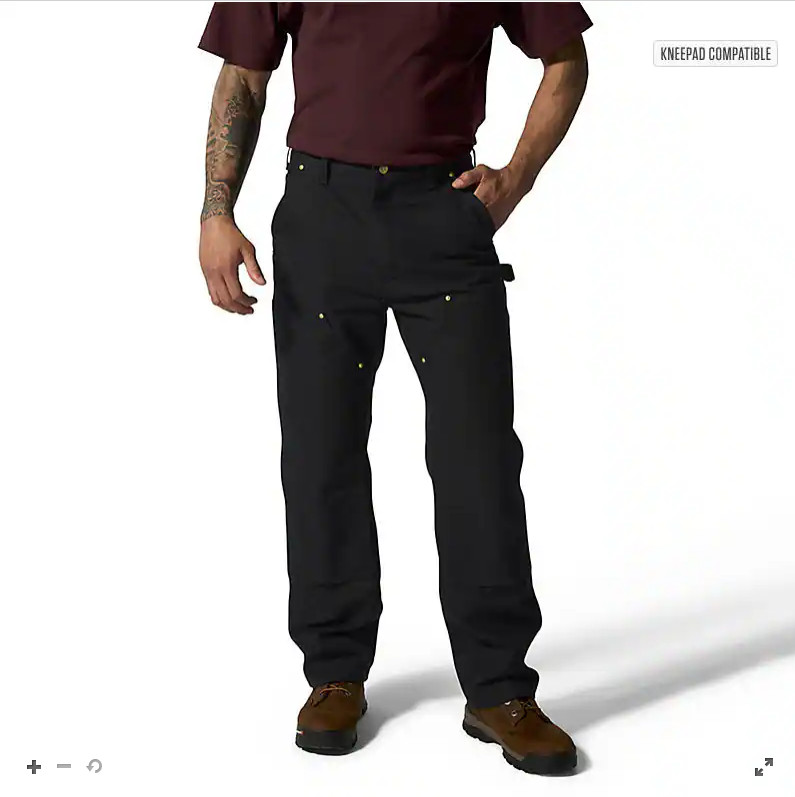 CARHARTT Iconic B01 Firm Duck Double-Front Dungaree – Black NEW