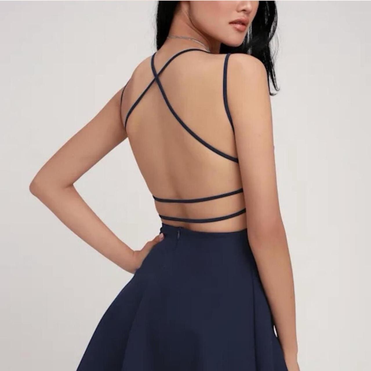 NWT XS Lulus Navy Blue Strappy Dress