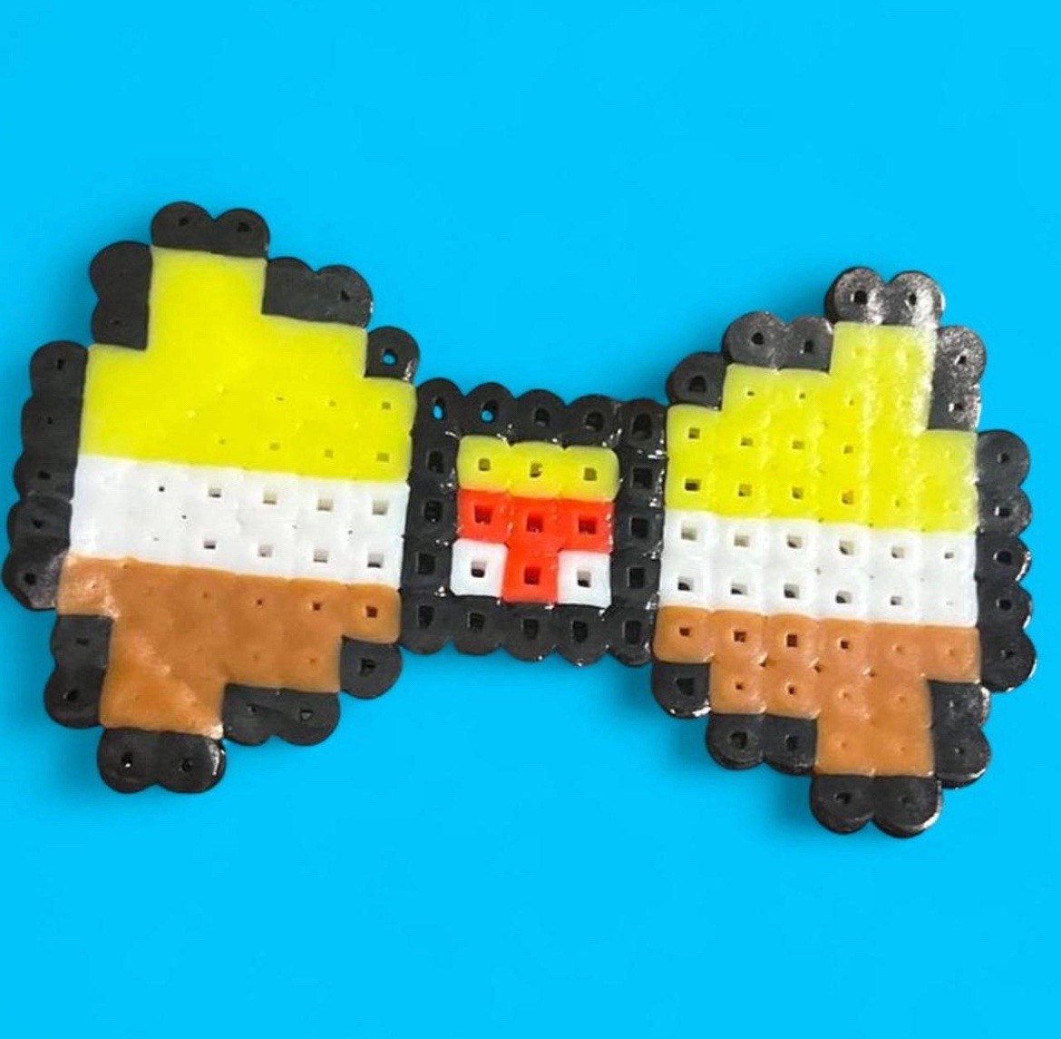 Handmade SpongeBob Perler Bow Hairclip