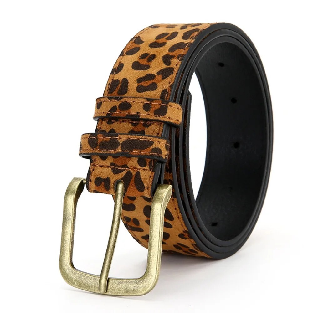Ladies Casual Belt Leopard Print Fashion Waist Strap PU Leather Belt Women