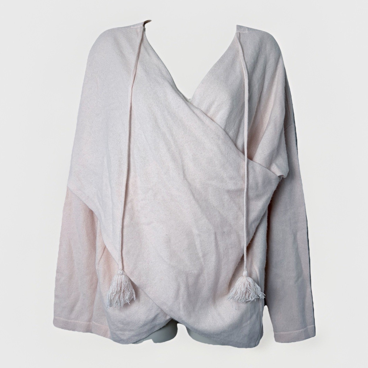 Derek Lam 10 Crosby 100% Cashmere Wrap Sweater Blush Pink Women Sz S Luxury