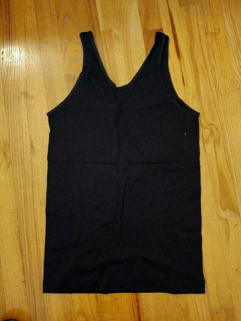 BYC Black Embroidered 100% Cotton Sleeveless Cami Top Tee Tank XXL