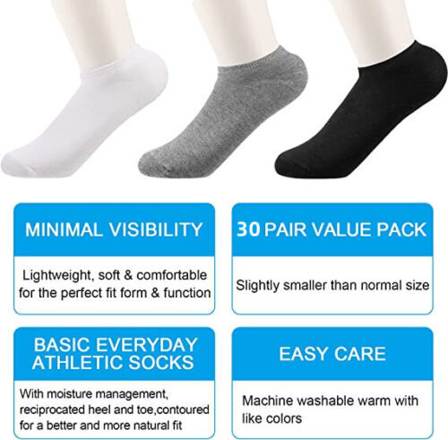 Lot 1-12 Pairs Mens Womens Ankle Socks Sport Cotton Crew Socks Low Cut Invisible