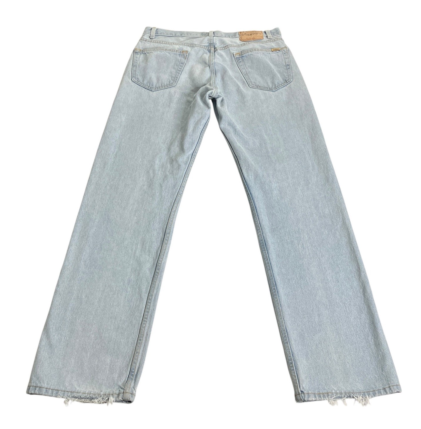 Y2K Levi’s Signature Jeans Mens 36×35 Light Wash Denim Frayed Hem Western Work