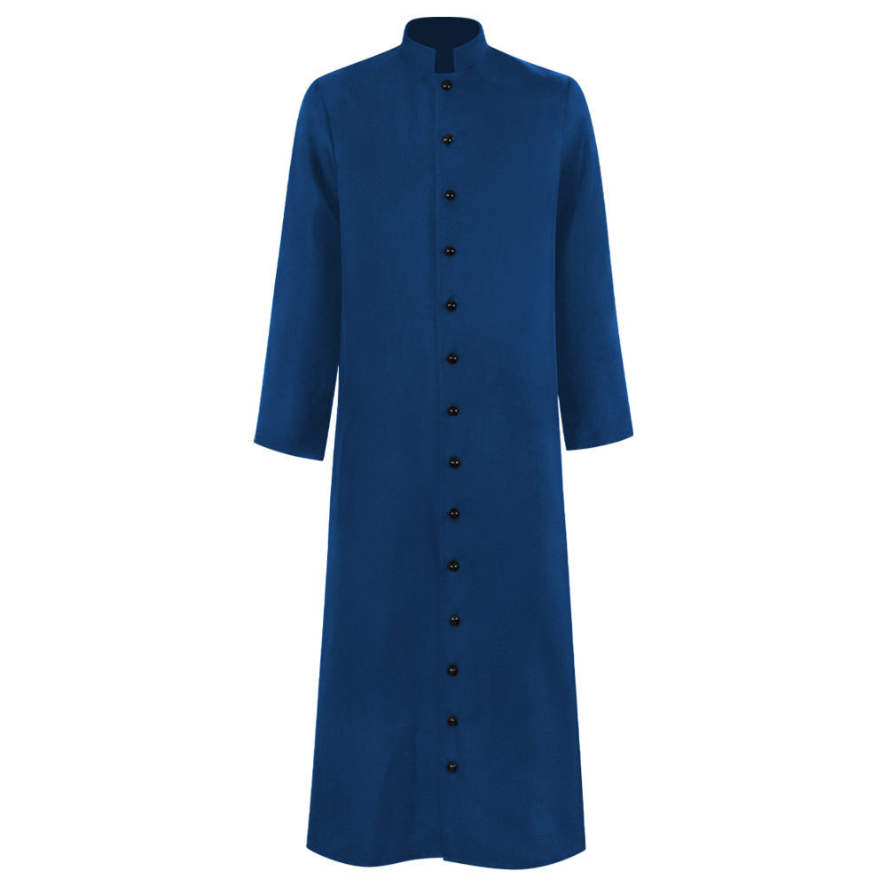 Roman Mens Cassock Orthodox Clergy Robe Single Breasted Priest Vestments Retro