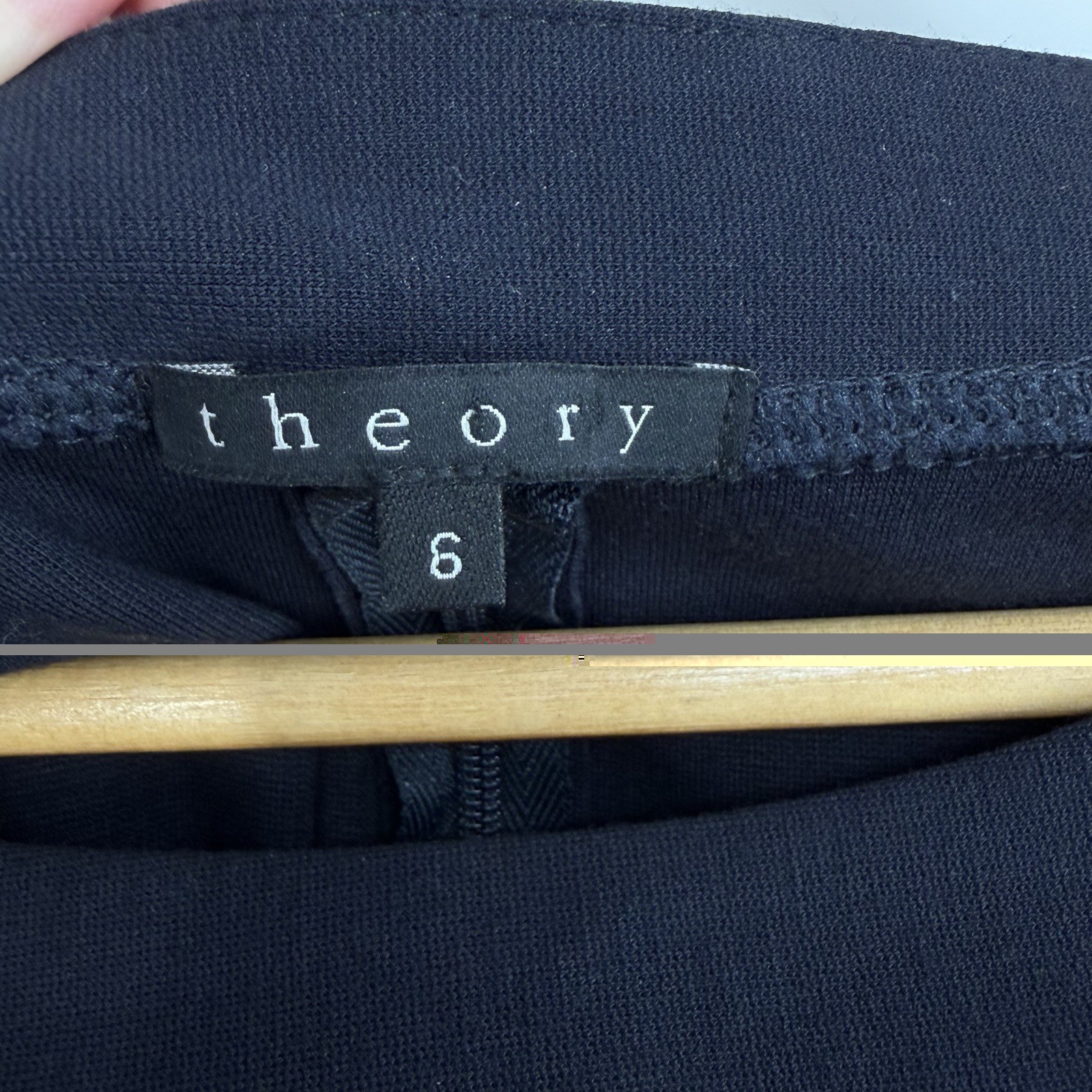Theory Shift Dress 6 Navy 3/4 Sleeve Fitted Boatneck Timeless Career Capsule
