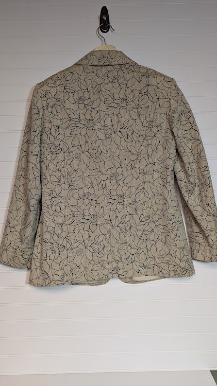 Vtg Pendleton Country Sophisticates Beige Floral Silk Blend Blazer Size 8