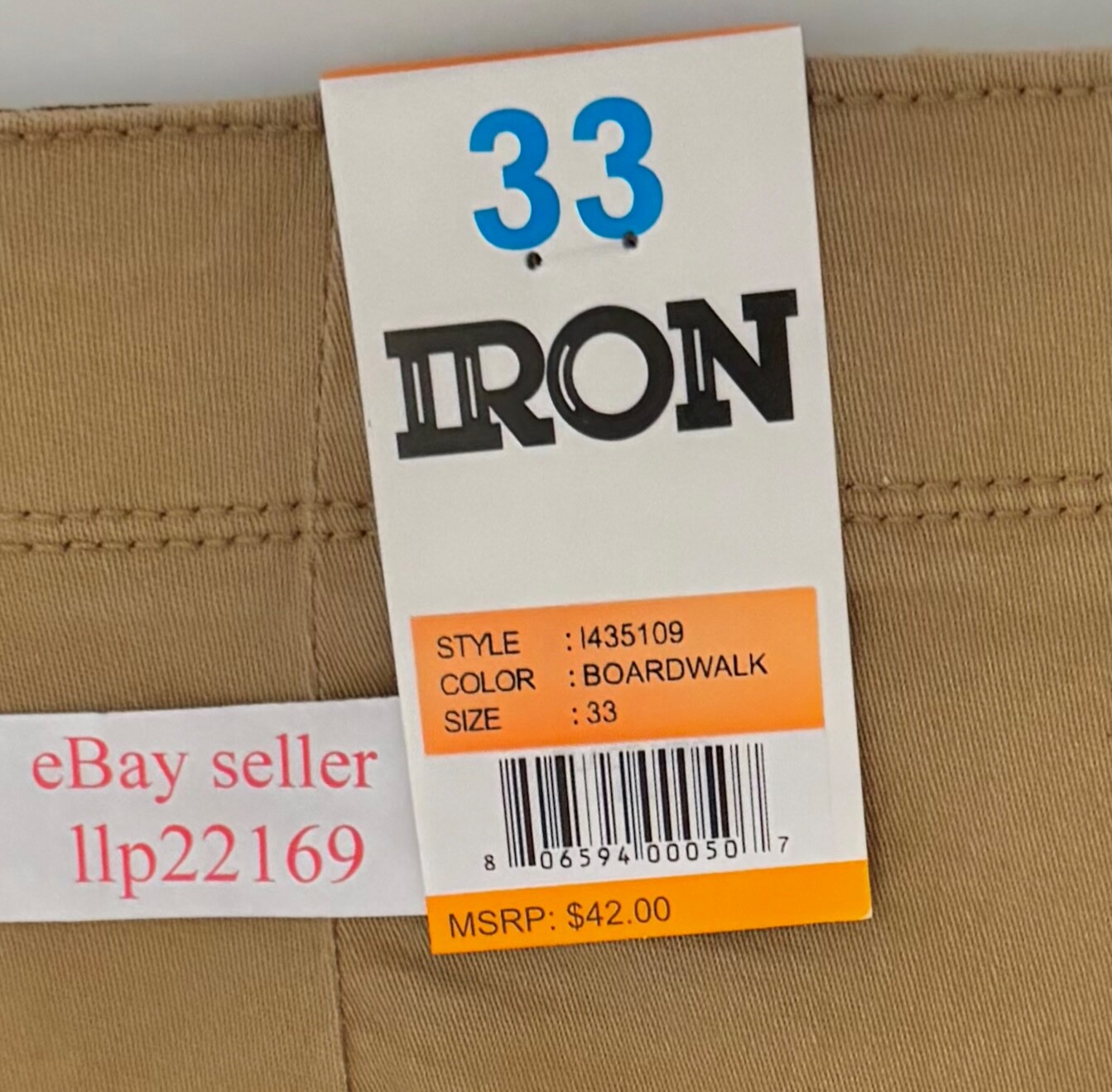 IRON CO Men’s Stretch Shorts (SIZE 33) Flex Waist Flat Front BOARDWALK New Tag!