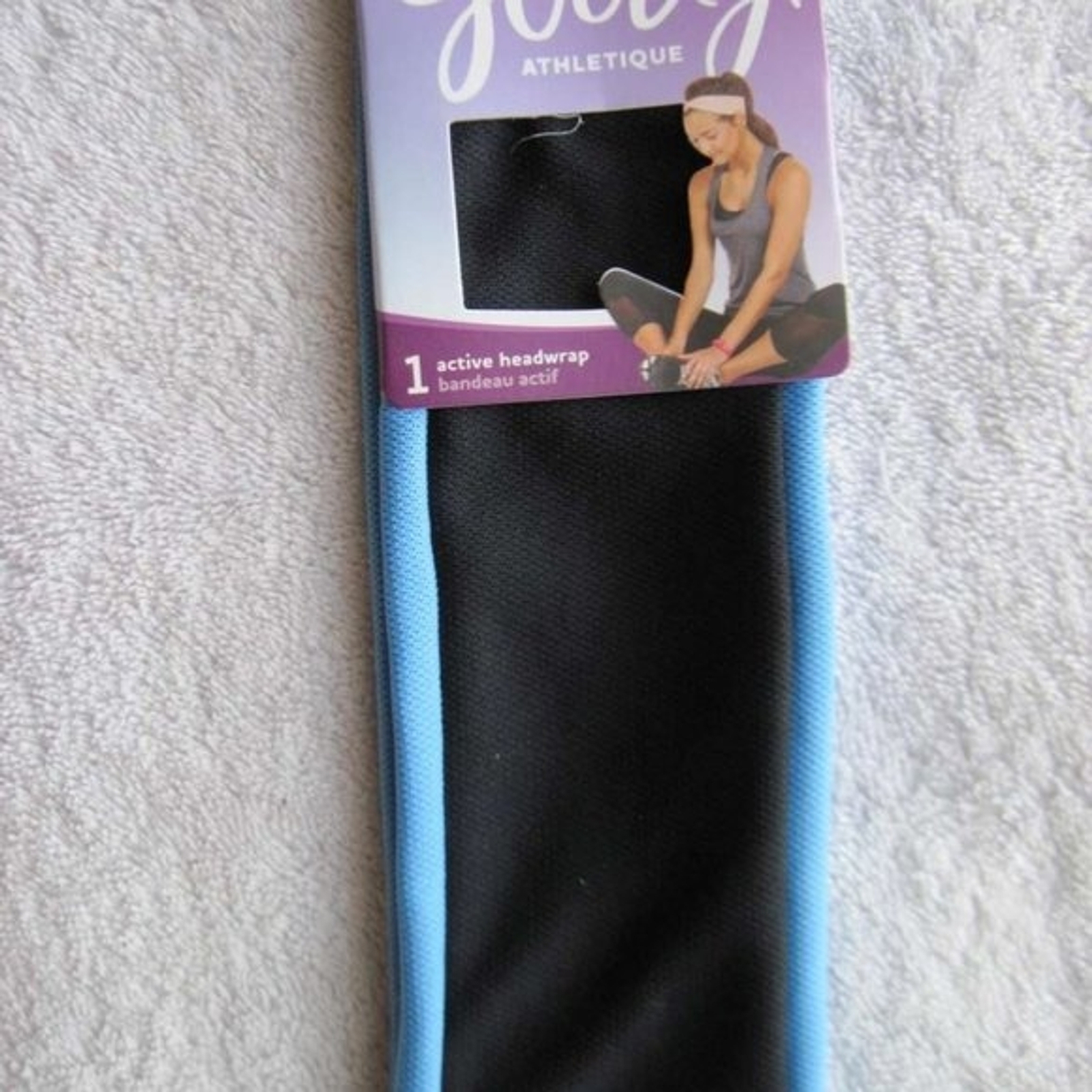 Goody Athletique Soft Wide Fabric Active Headwrap Headband Workout Band Black