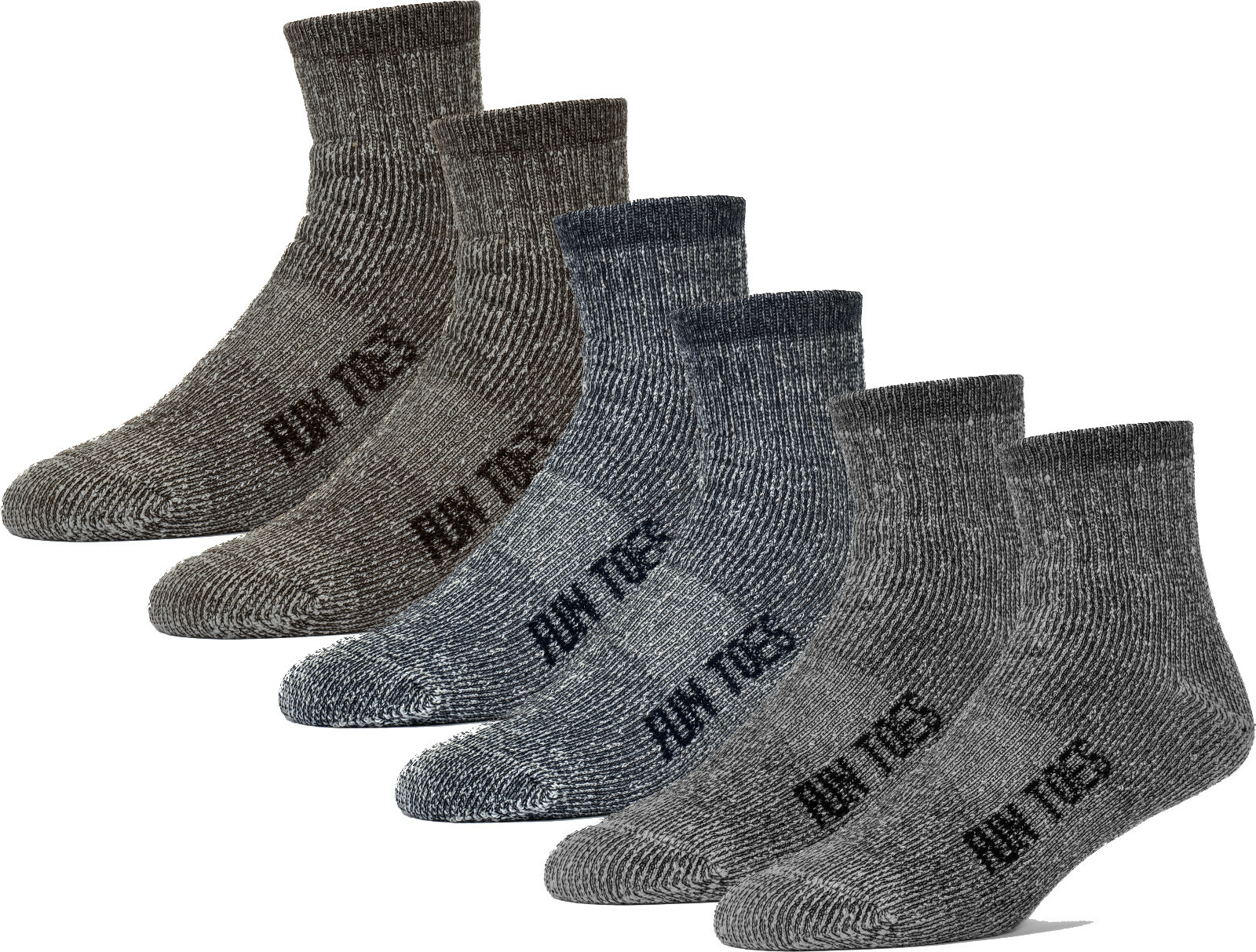 Men’s 80% Wool Ankle Socks 6 Pairs All Seasons Winter Cushioned Hiking
