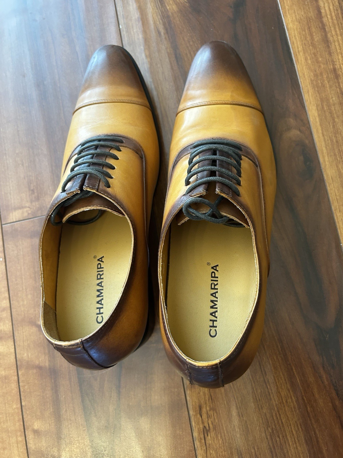 ChamARIPA Men’s Oxford Dress Shoes Size 40 EU Brown Leather Worn Once