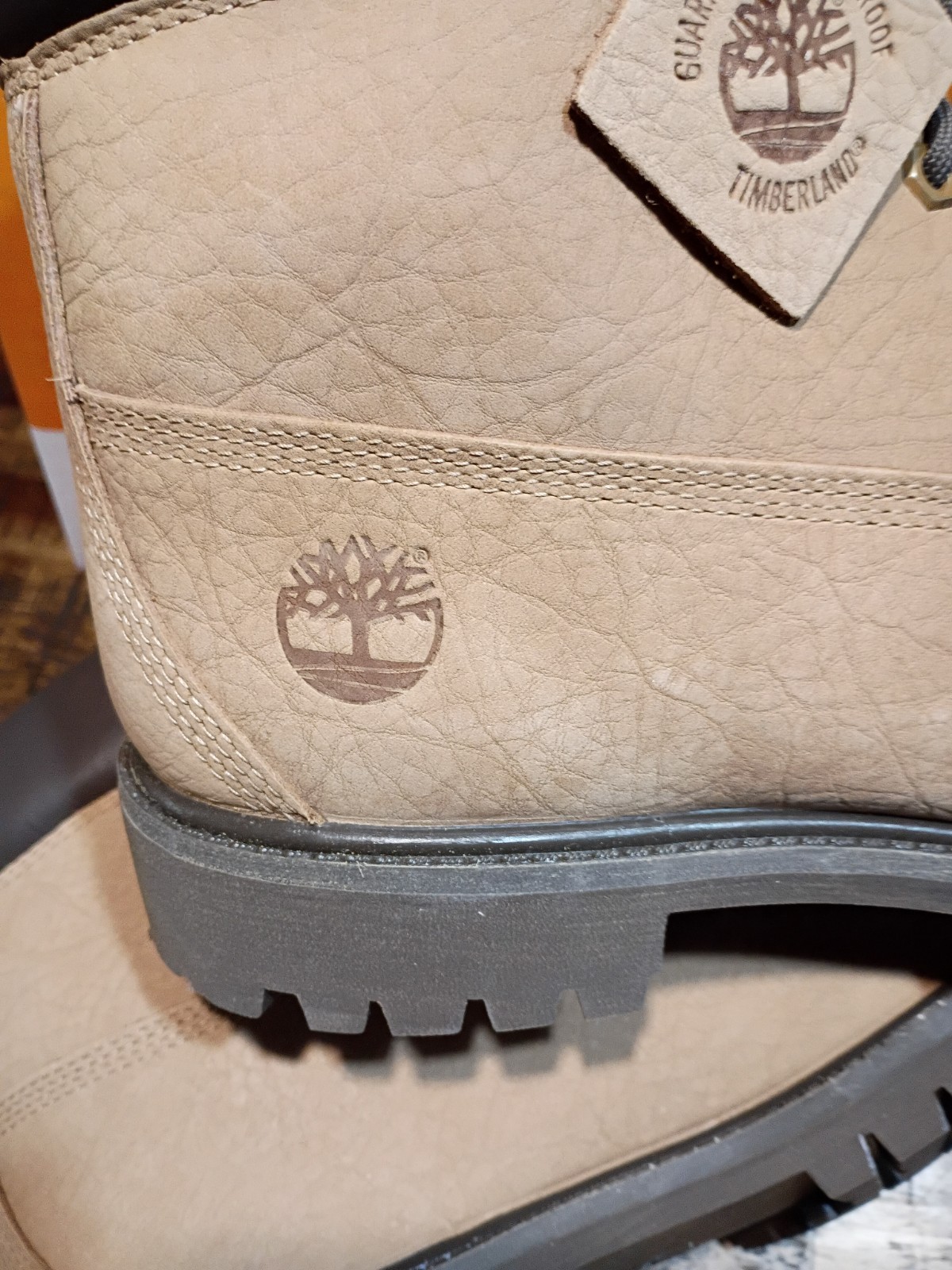 Mens Timberland Premium Waterproof Med Beige Premium Nubuck Lthr Boot SZ 8.5