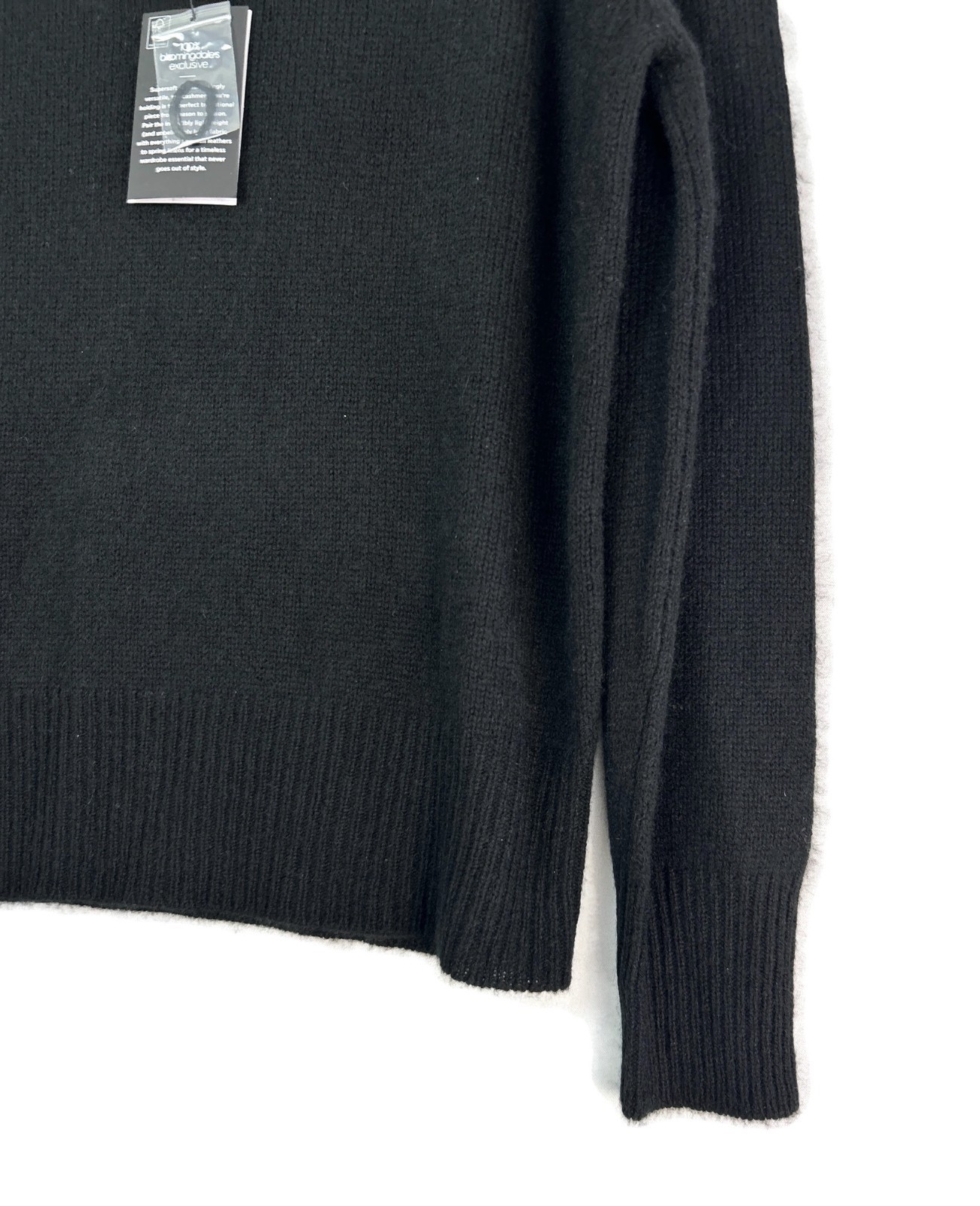 C by Bloomingdale’s Women’s Cashmere Drop Shoulder Half Zip Sweater Black Size L