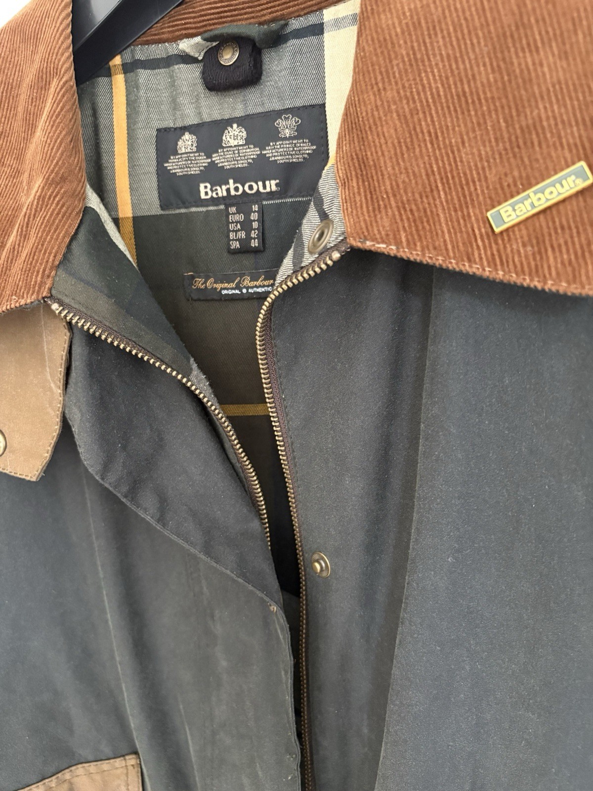 barbour luss ladies wax jacket ptp 24in Uk14