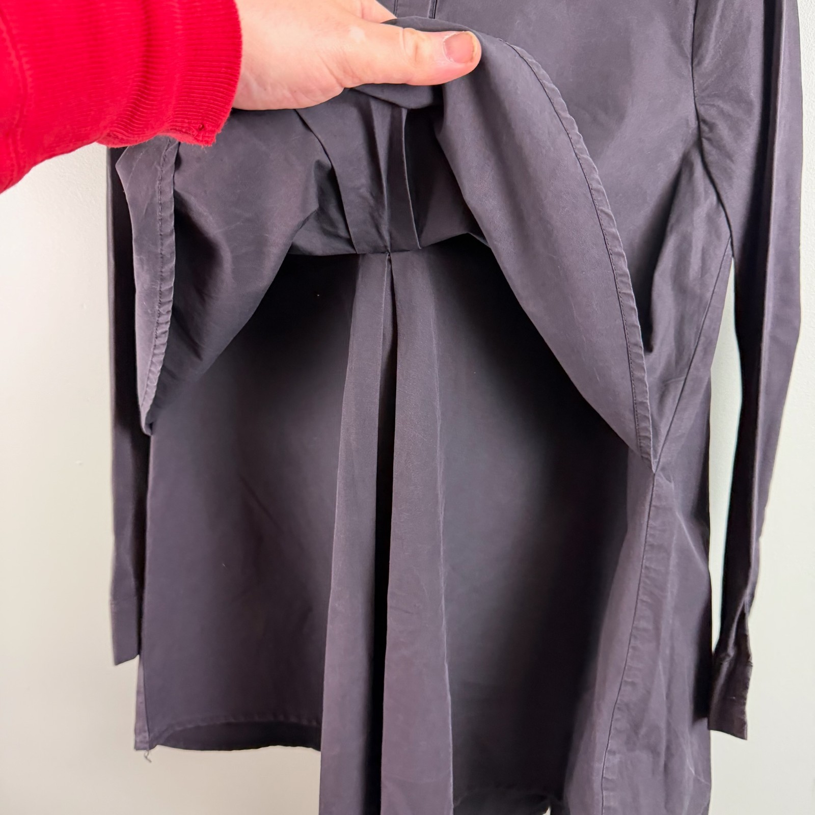 La Mode Black Cotton Oversized Tunic Top Small Modern Minimalist High Fashion