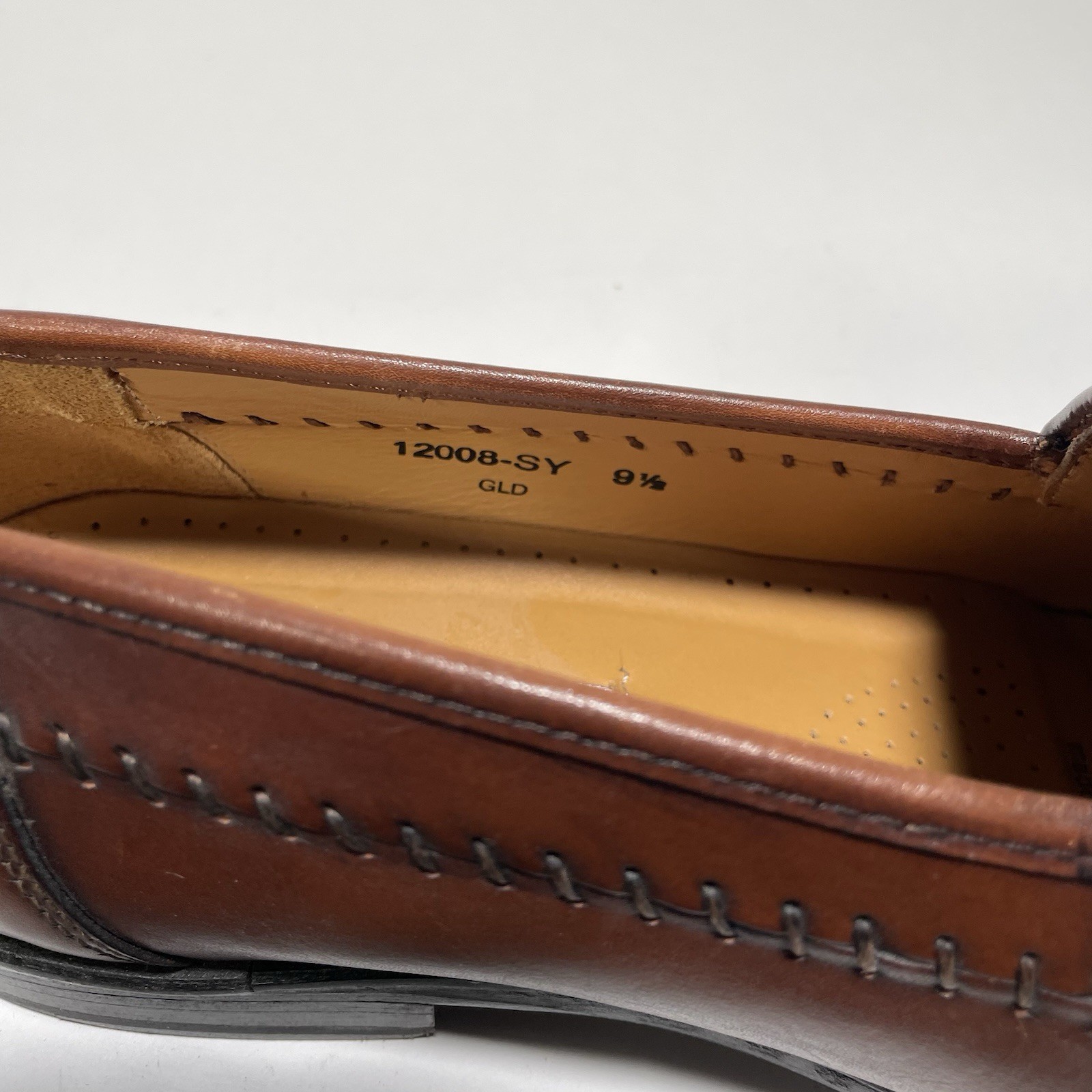 Sandro Moscoloni Men’s Penny Loafers Brown Leather Crocodile Embossed Size 9.5