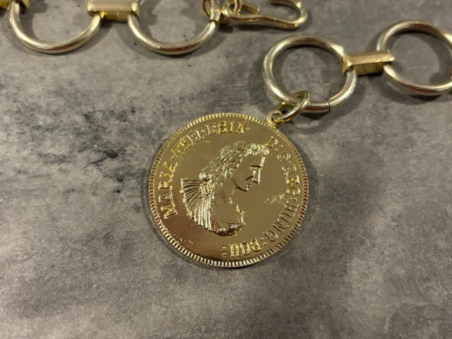 Vintage Gold Tone Metal Chain Hip Belt Statement – Maria Theresia Coin