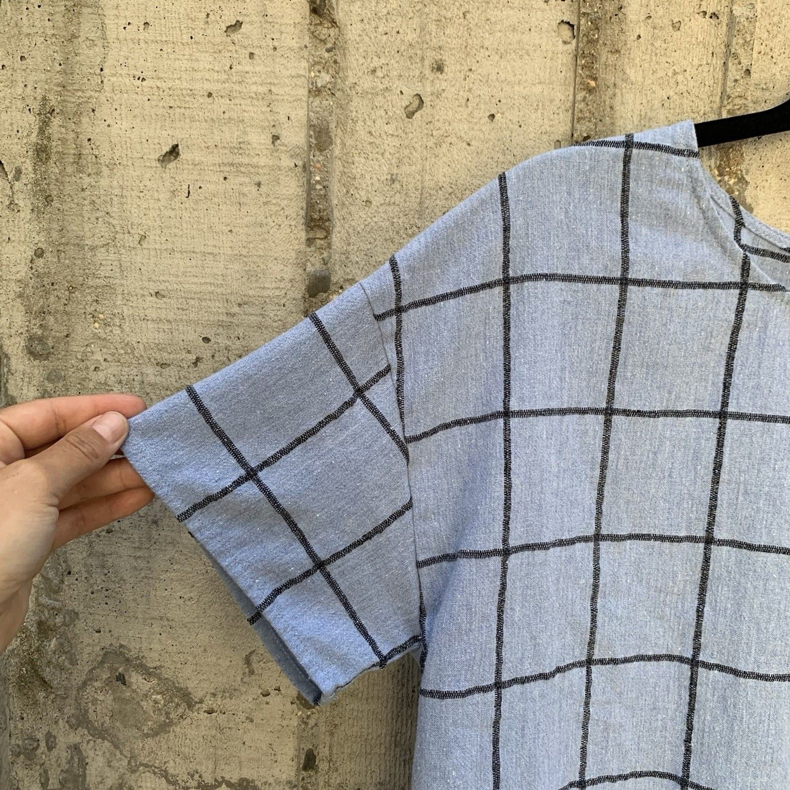 Plaid Boxy Crop Top Contemporary Minimalist Scandinavian Coastal Academia Preppy