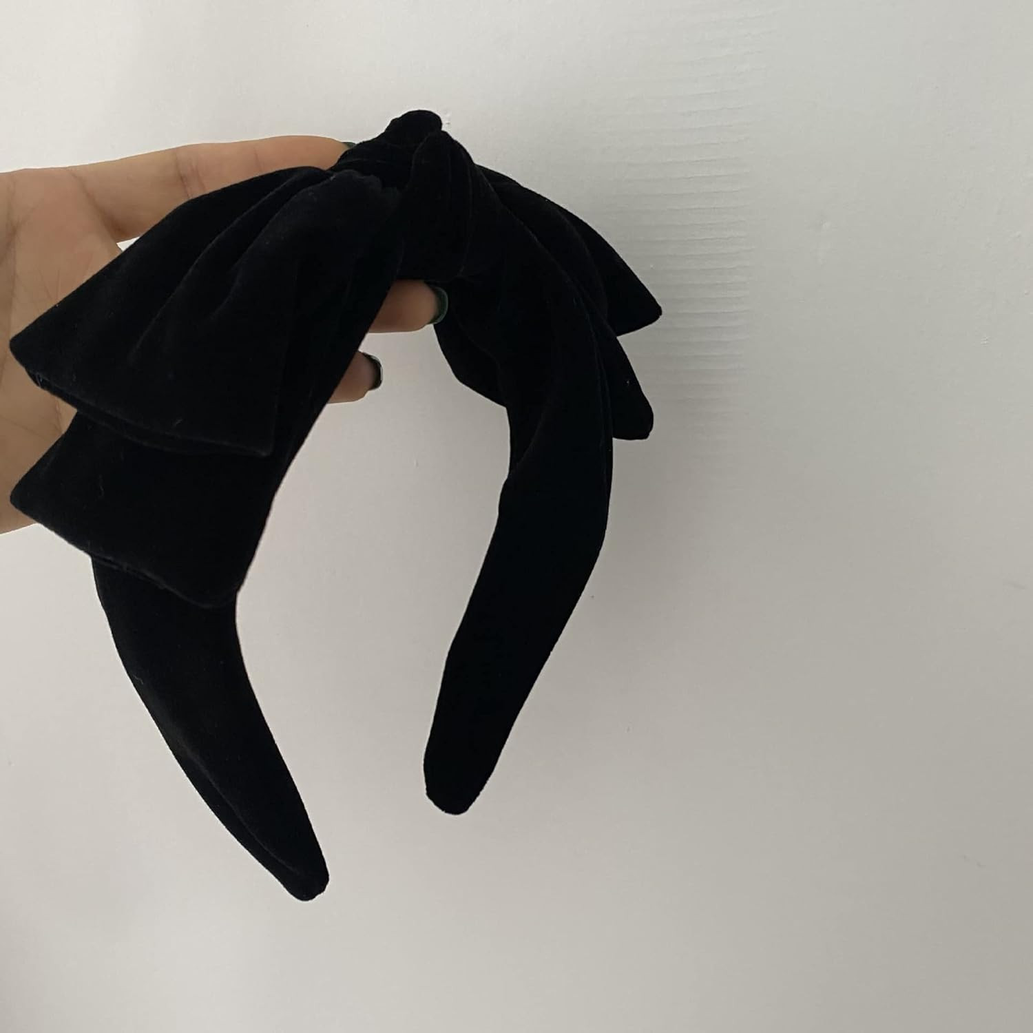 Dainty Black Velvet Knot Bow Turban Wide Headbands Yoga Thick Headbands Wide Hai