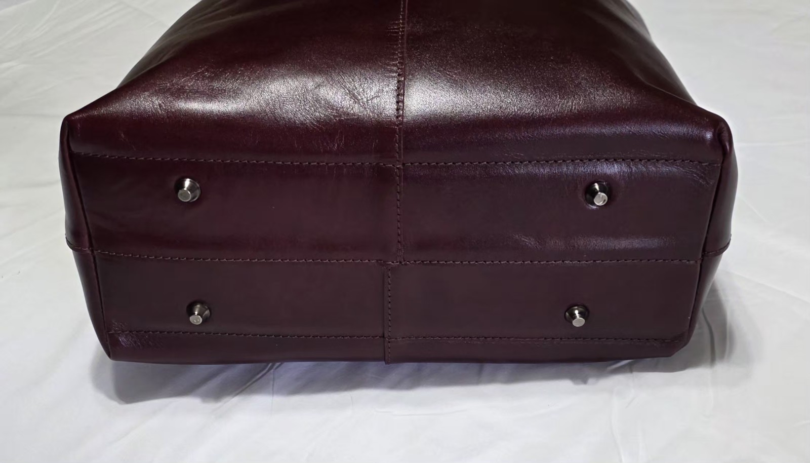 Handmade Mexican Genuine Artisan Leather Burgundy Tote Shoulder Bag
