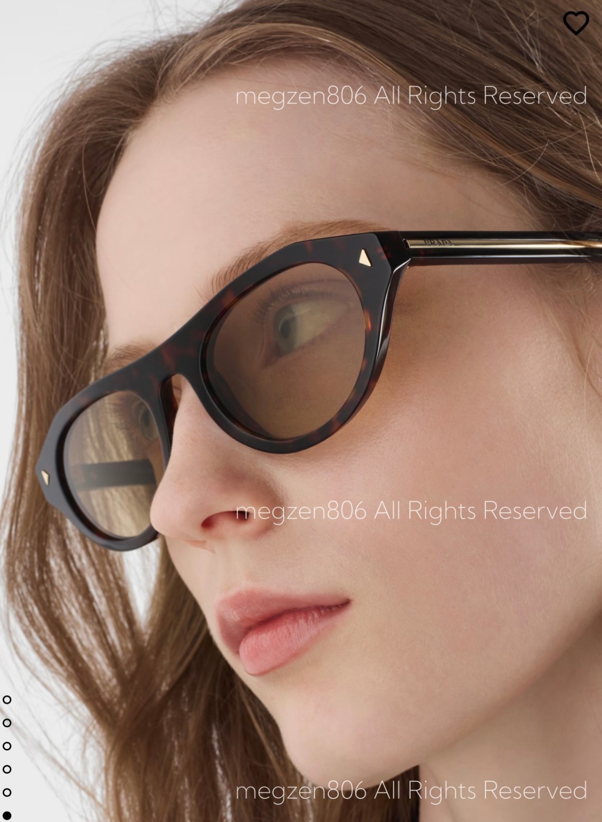 Prada SPR B15 Women Sunglasses Tortoiseshell Frame Yellow Lenses Cat Eye w/Case