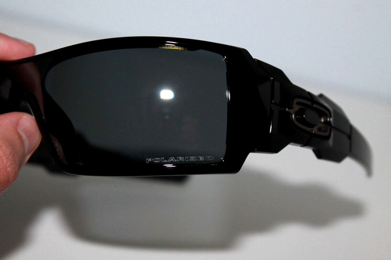 OAKLEY Oil Rig POLARIZED Sunglasses 26-203 Polished Black W/ Black Iridium Lens