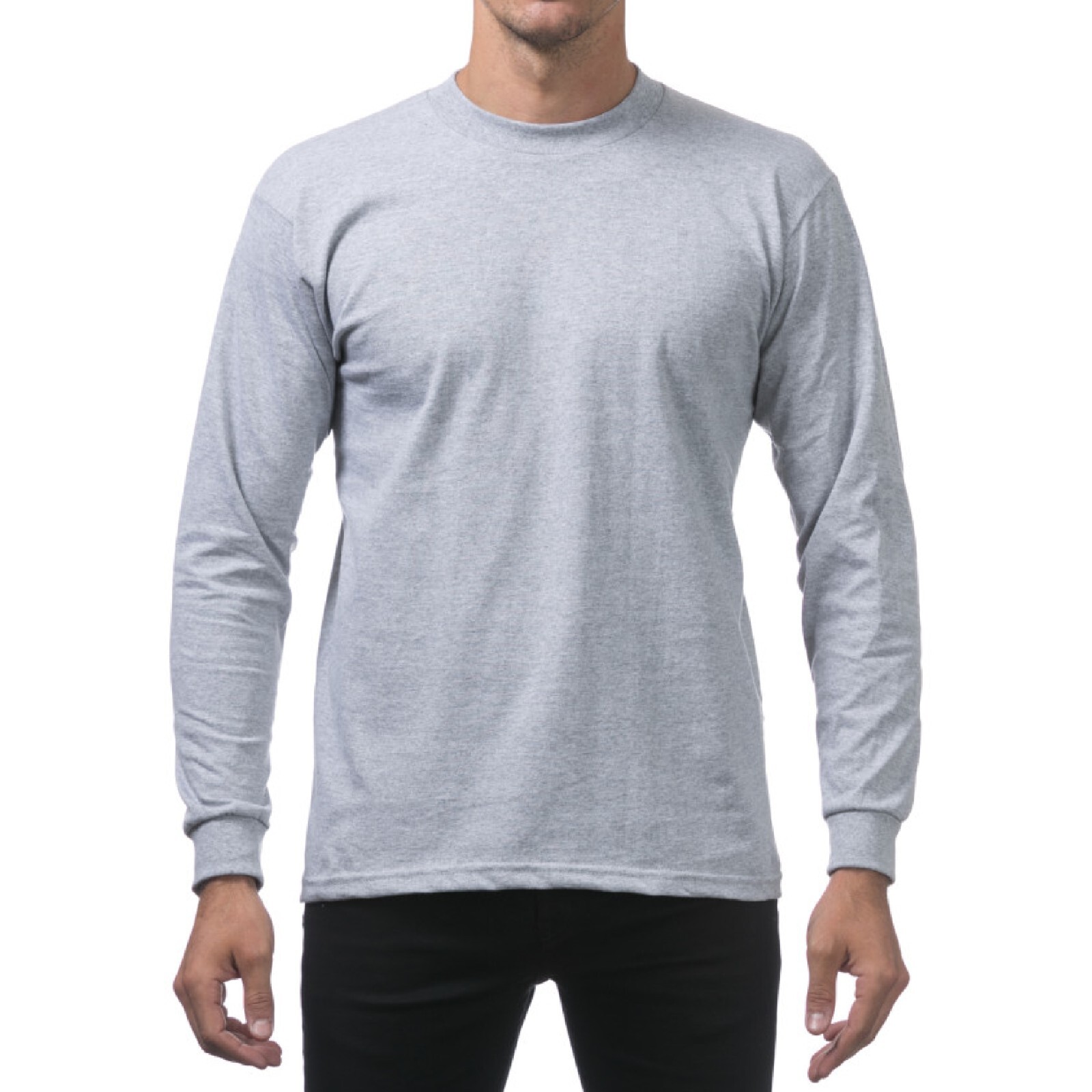 PROCLUB MENS HEAVYWEIGHT LONG SLEEVE T SHIRTS PRO CLUB CASUAL COTTON TEE SHIRT