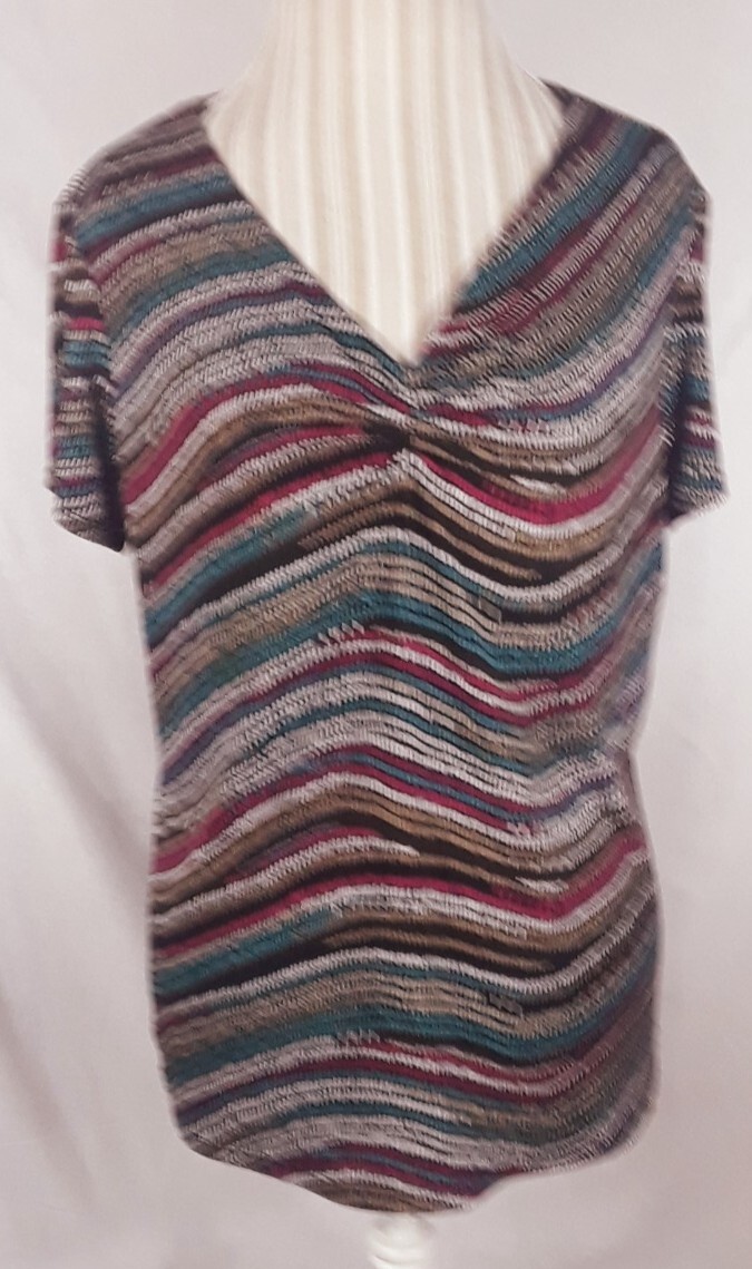 TA 1-23 GEORGE Stretch multicolor XL ladies short sleeve top
