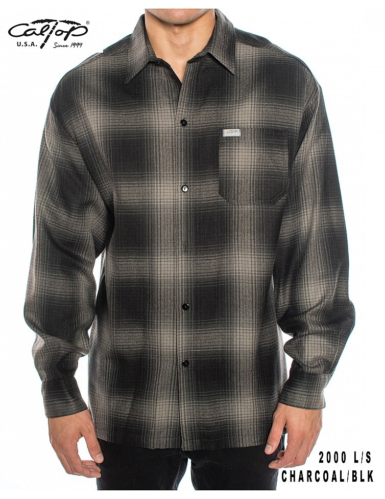 CALTOP OLD SCHOOL FLANNEL VETERANO LONGSLEEVE SHIRT PLAID SM-5X GANGSTER