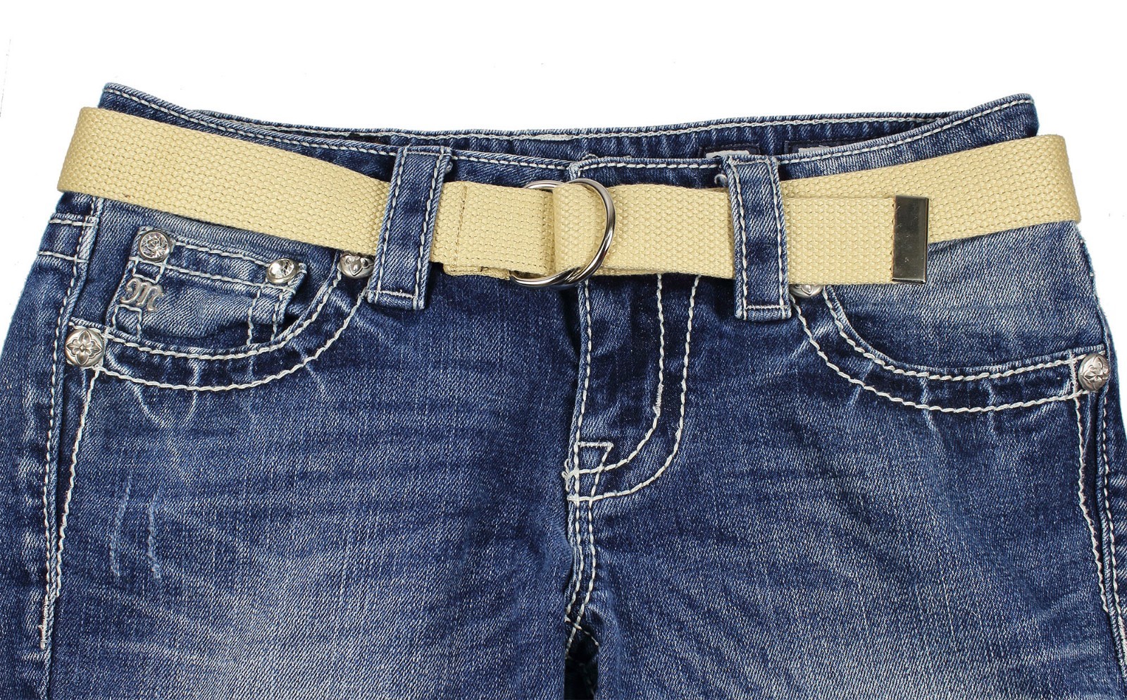 Canvas Web D Ring Belt Silver Buckle Military Style for men & women