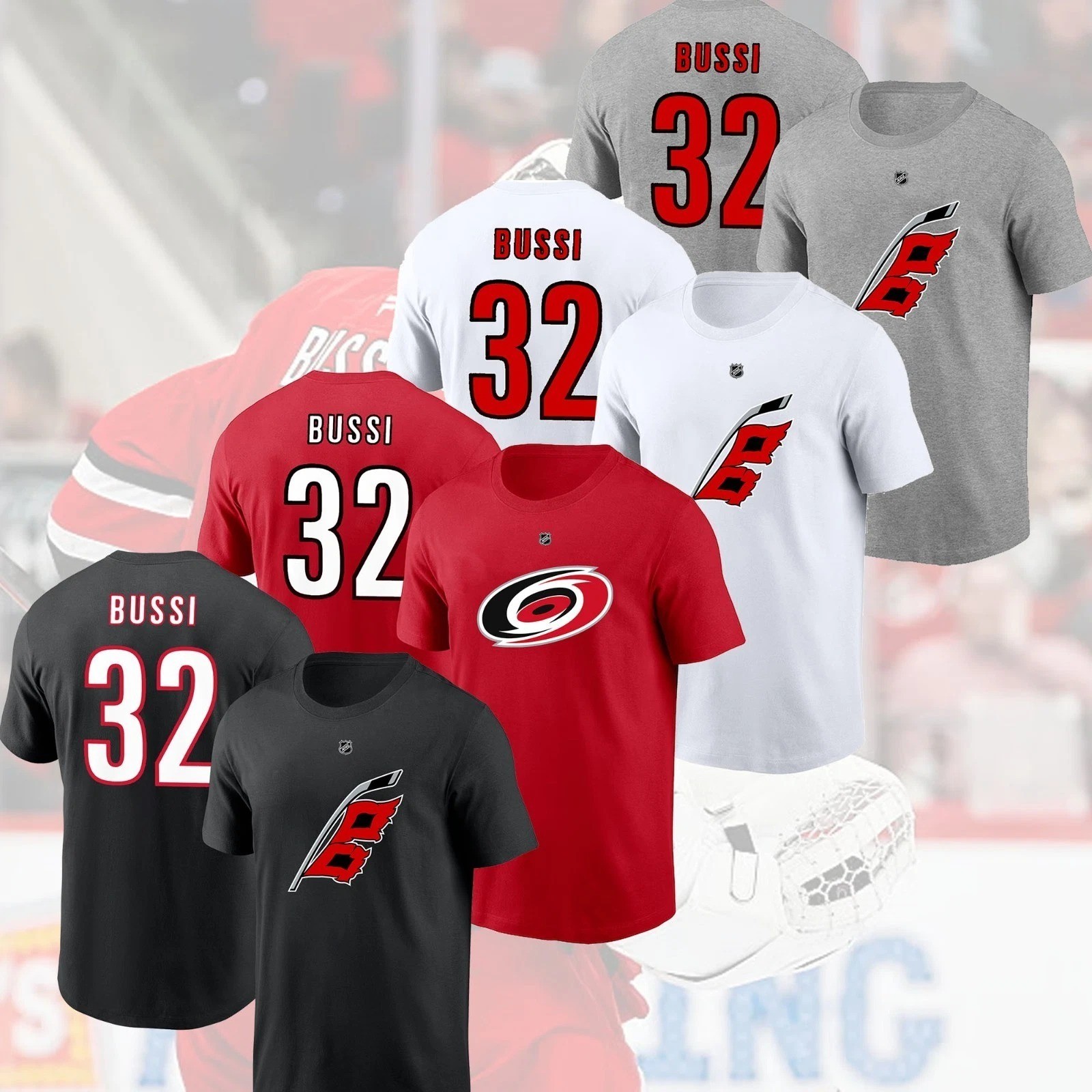 HOT! Brandon #32 Bussi Carolina Name & Number Player Fans Hurricane Gift