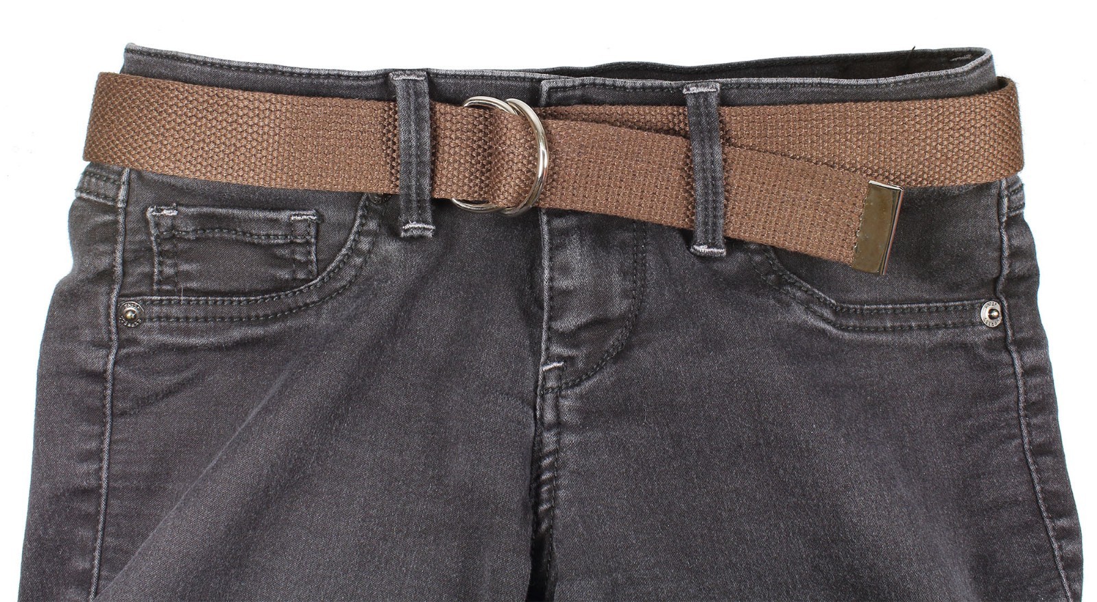 Canvas Web D Ring Belt Silver Buckle Military Style for men & women