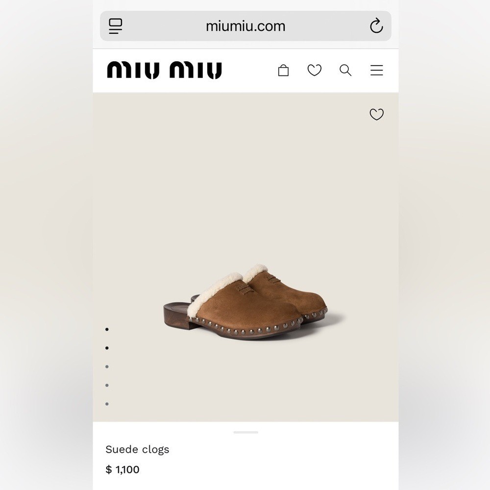 NEW Miu Miu Women’s Cocoa Brown Suede Clogs Italian size 39