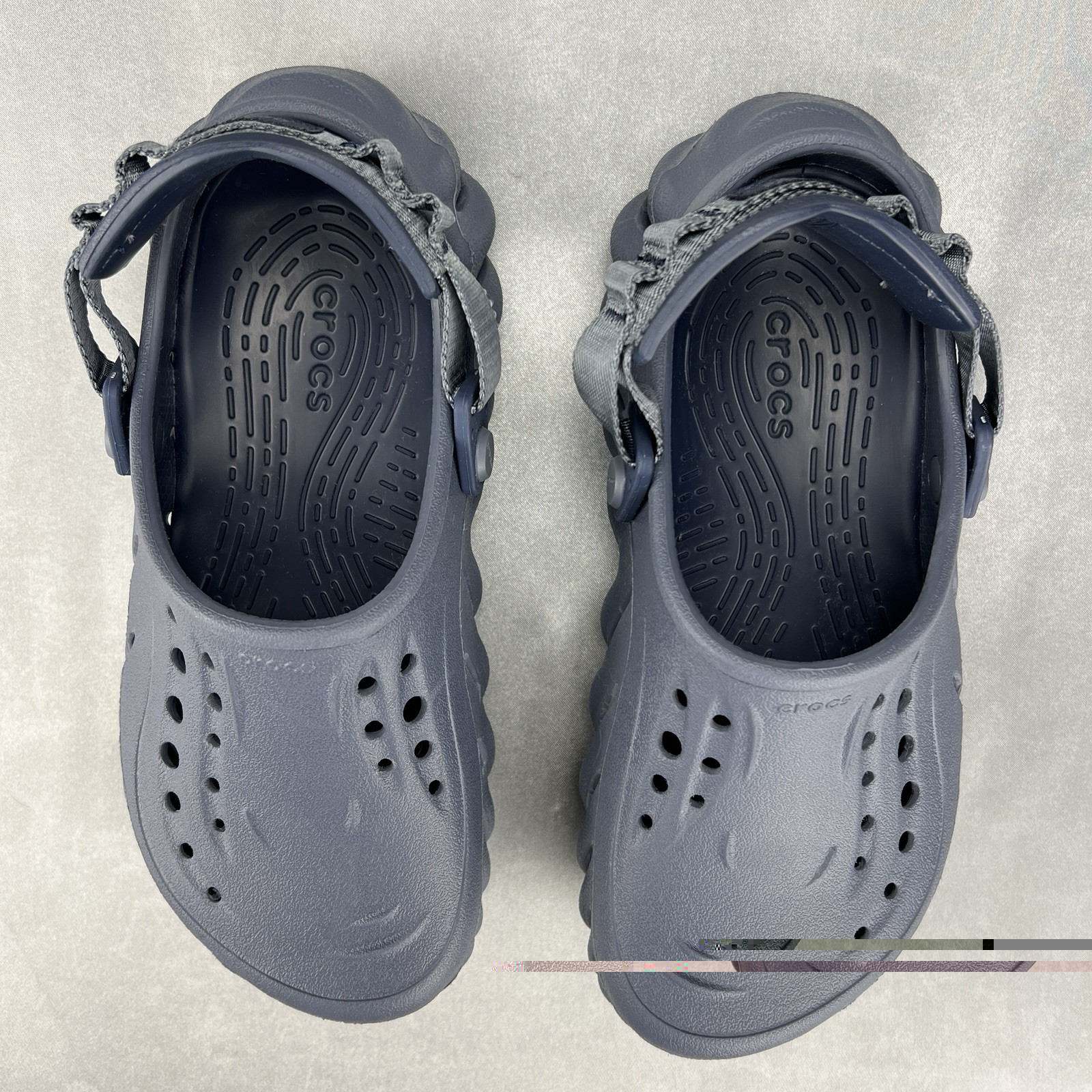 Crocs Echo Clog Concrete Slip On Shoes Men 4 Women 6 Unisex Summer Beach Worn 1x