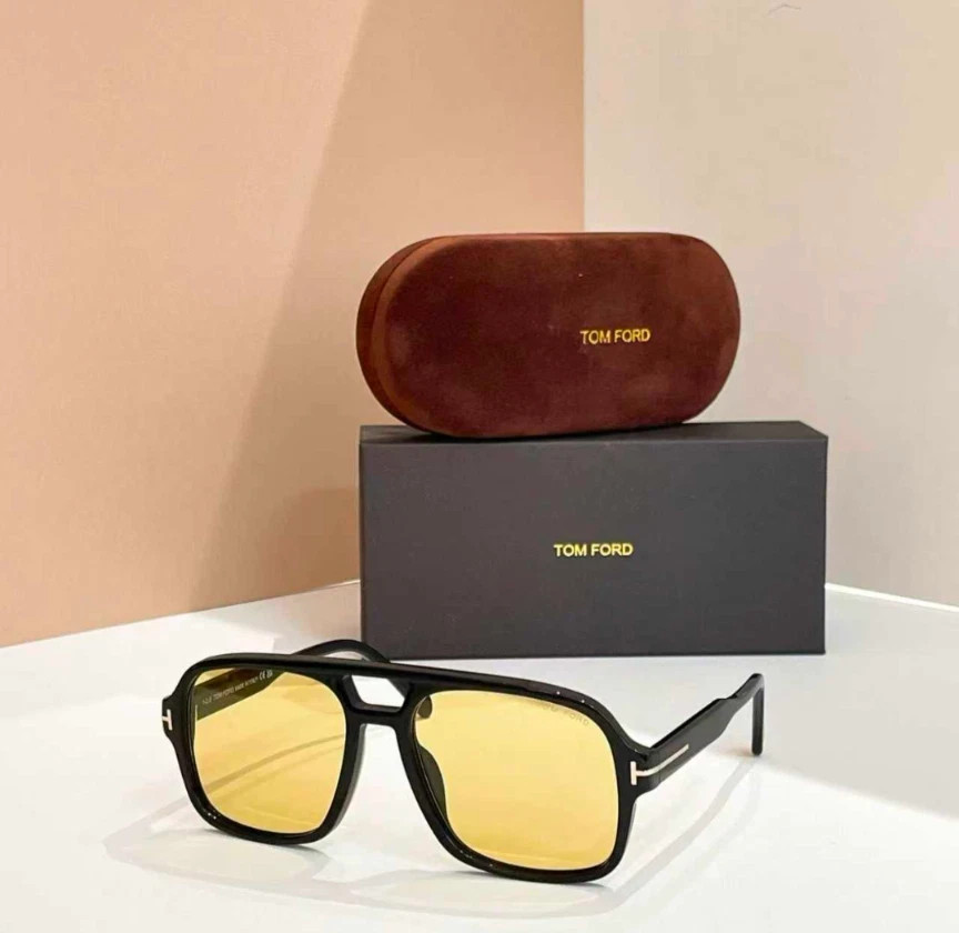 Tom Ford Falconer Sunglasses TF884 Black/Yellow 60-18-140mm With Case