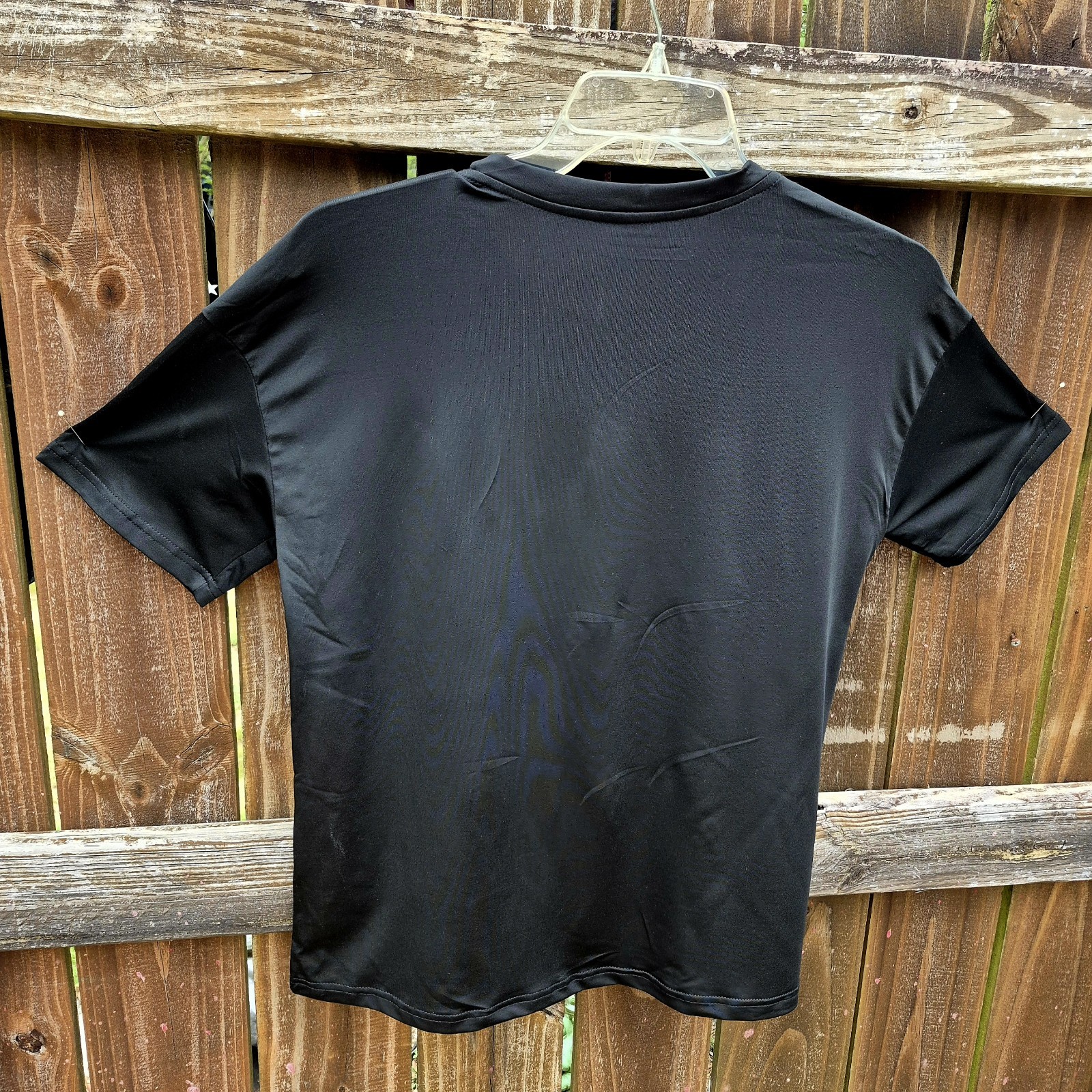 Shamrocks Luck Black Polyester Spandex T-Shirt Medium Unisex Graphic Tee Crew Ne