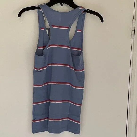 Universal Thread Blue with Stripes Scoop Neck Tank Top Size Medium