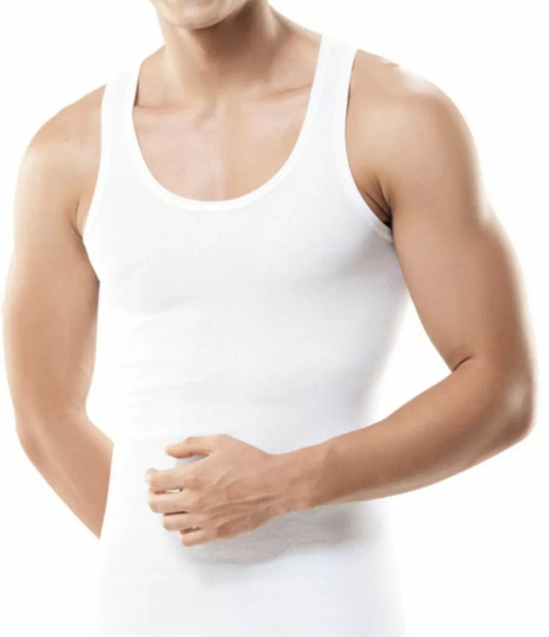 12 Pack BYC Men’s 100% Cotton White Undershirts Tank Top A Shirts MT01