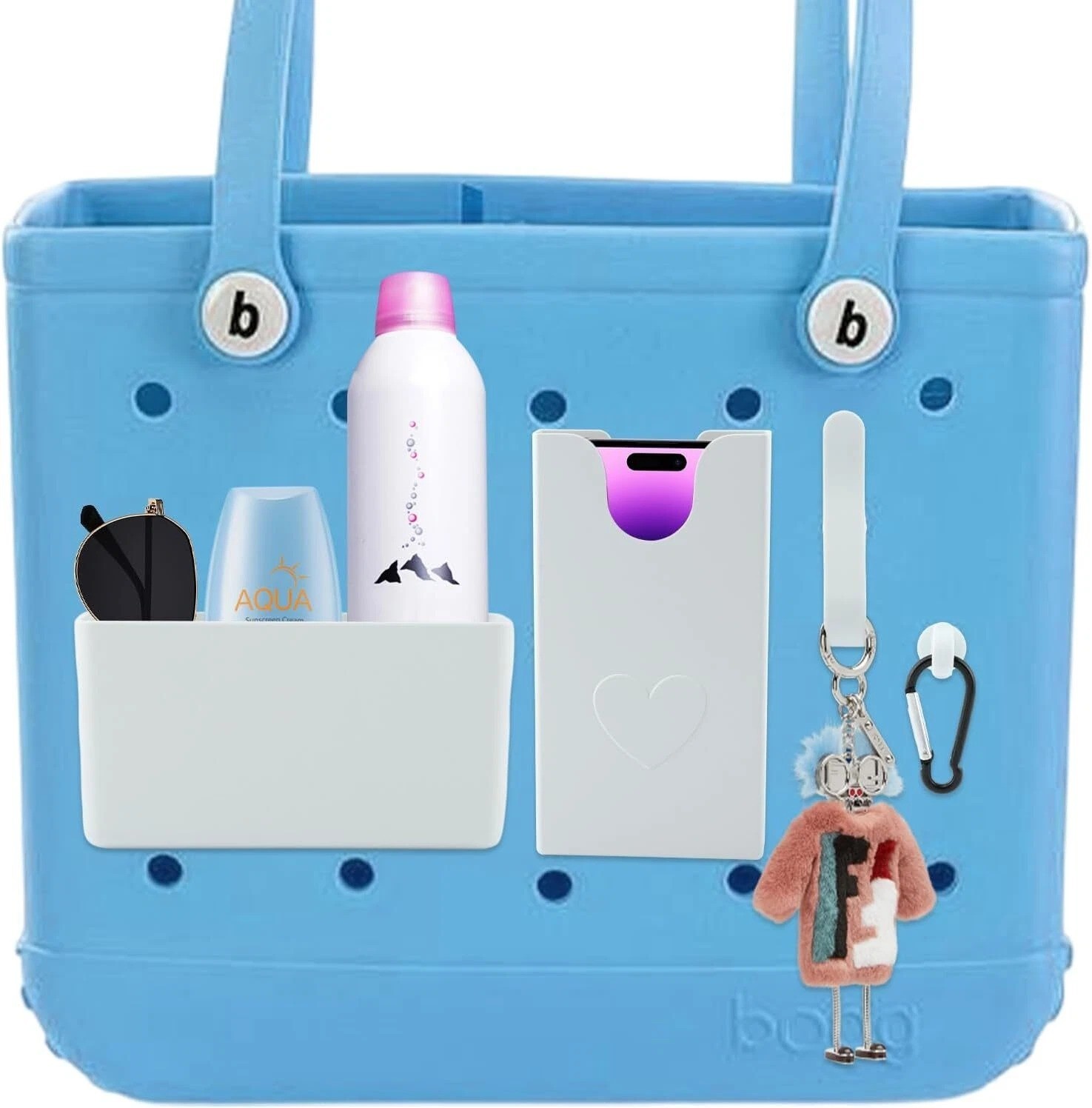 5 PCS Organizer Holder for Bogg Bag – Accessories, Phone Holder, White