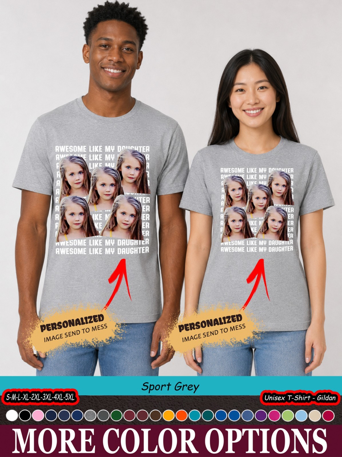 Custom Photo Awesome Like My Daughter Vintage Style Shirt, Dad Family Gift