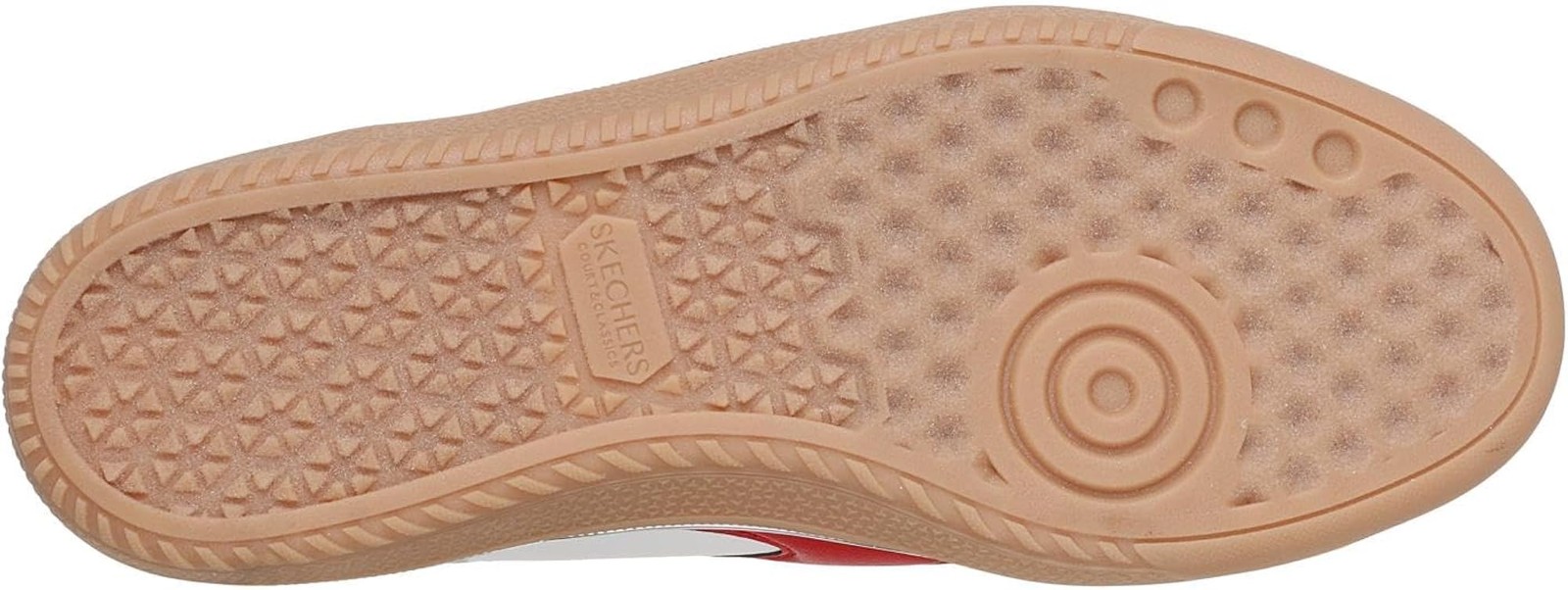 Skechers Womens Hotshots Living Luxe – White Duraleather Leather Navy Red Trim –