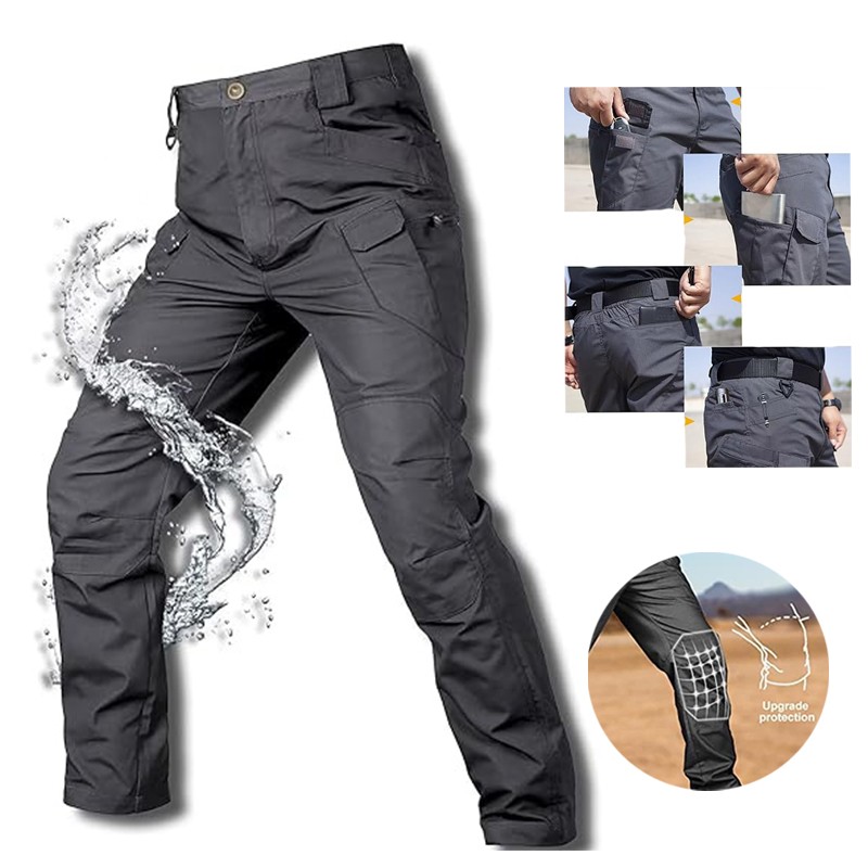 Mens Cargo Pants Tactical Waterproof Work Trousers Outdoor Hiking Combat Pants