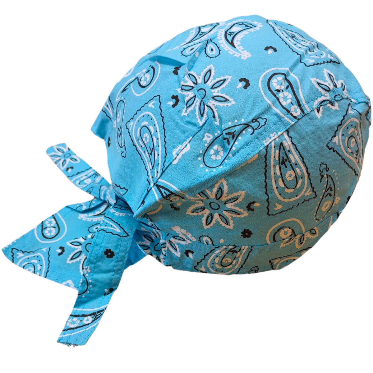 Blue Durag Skull Cap Head Wrap Biker Motorcycle Du Do Paisley Bandana Doo Rag