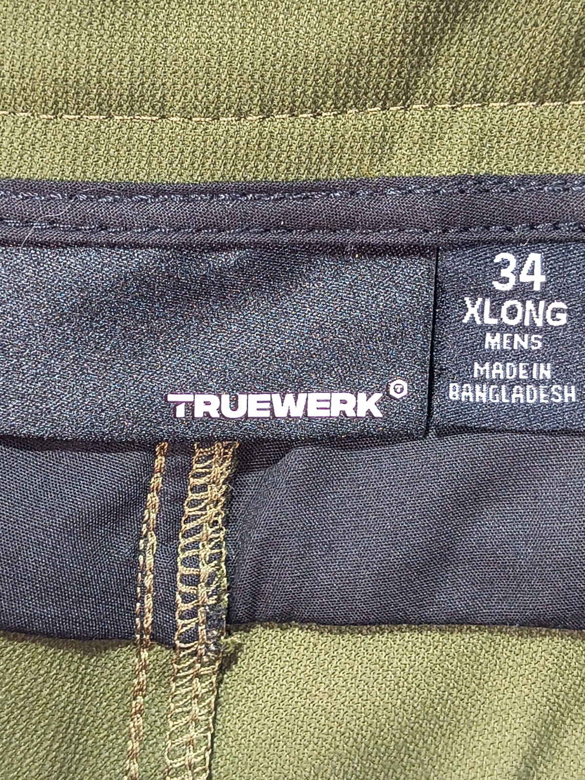 Truewerk EDO Work Pant Size 34 Xlong Olive Night Green BRAND NEW WITH TAGS Pants
