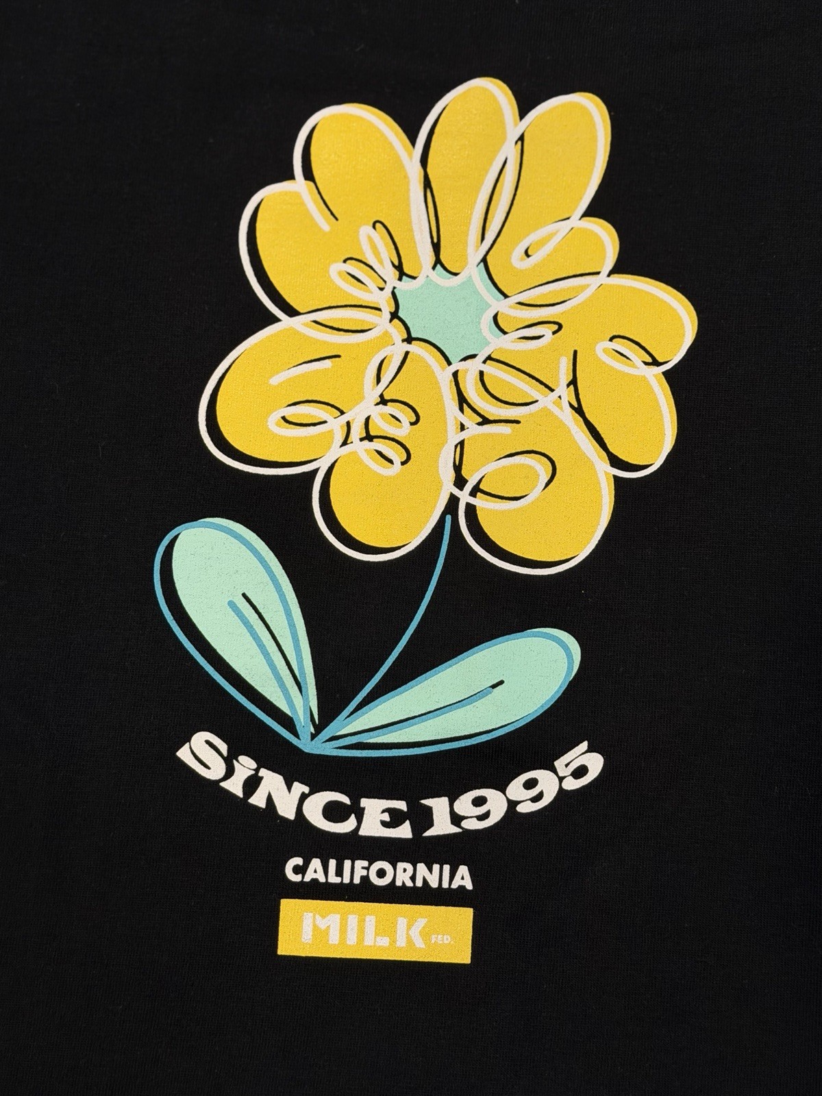 MILKFED Flower Graphic Tee Black Japanese Streetwear Since 1995 Regular Size M