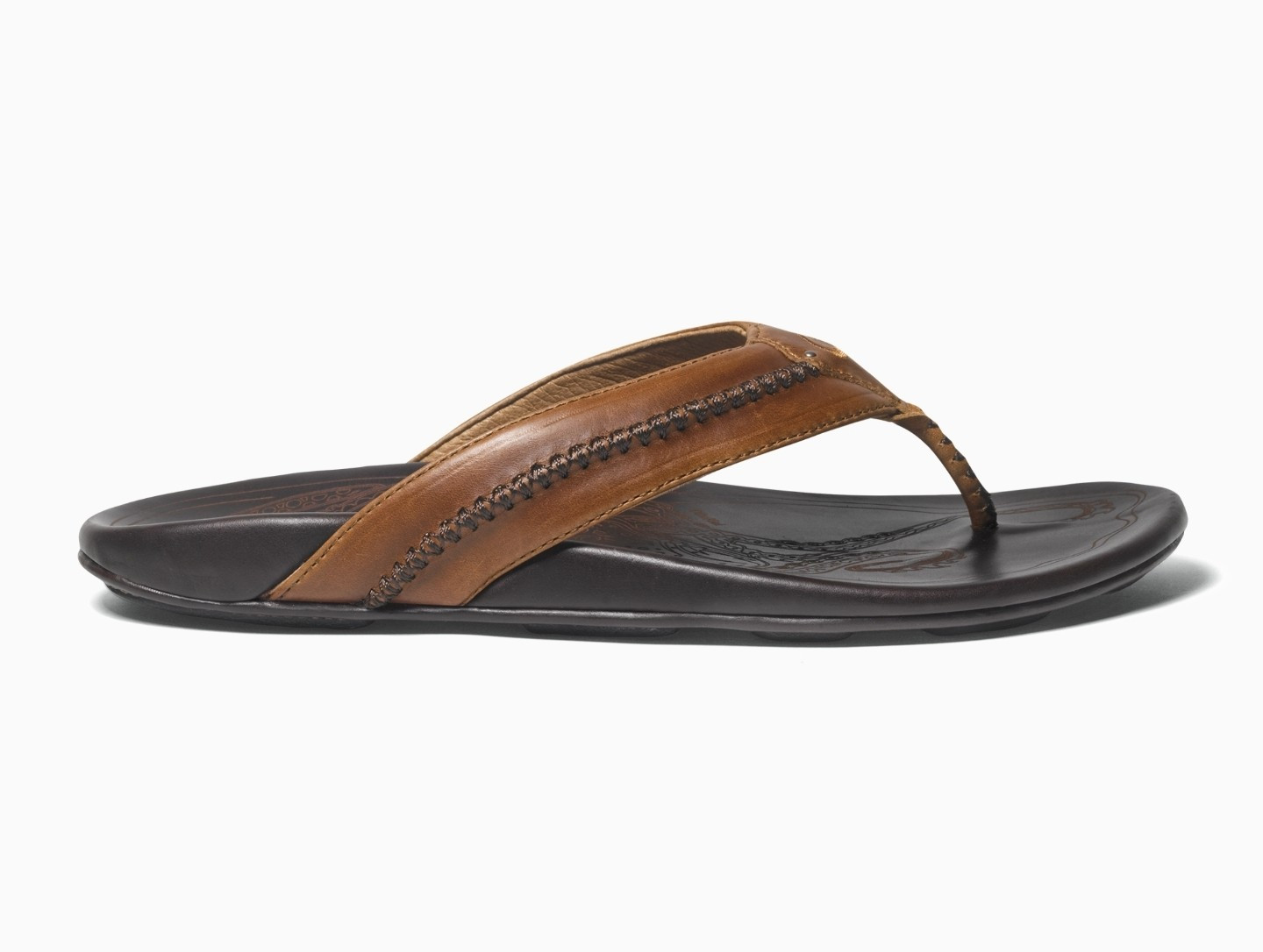 Olukai Mea Ola Leather Sandals – Tan / Dark Java – Size 7-15 Men’s NEW