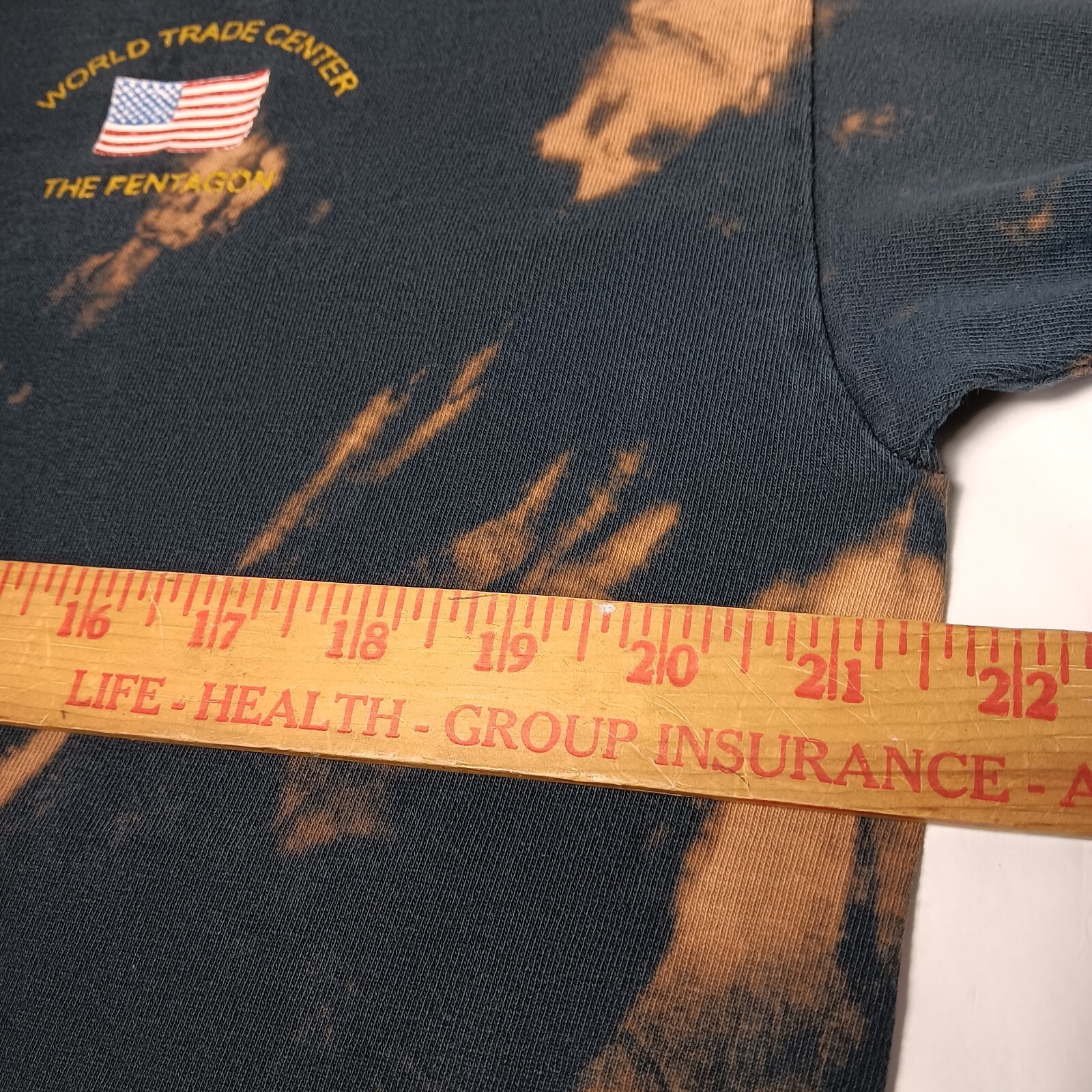 World Trade Center Pentagon 911 T Shirt Large Bleach Dye Bombers Three Wise Men