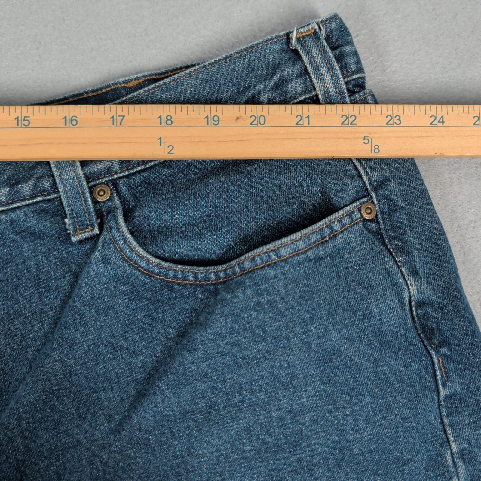 Carhartt Jeans Mens 48×28 Blue B460 DVB Relaxed Fit Workwear Denim Pants