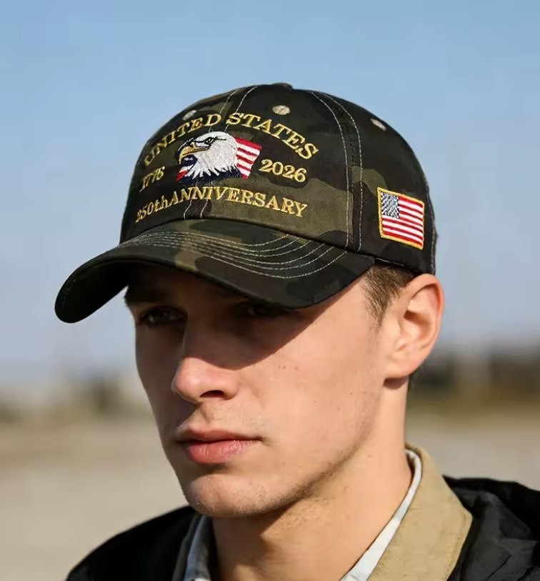 US 250th Anniversary Embroidered Eagle Sports Sun Hat American Flag Baseball Cap