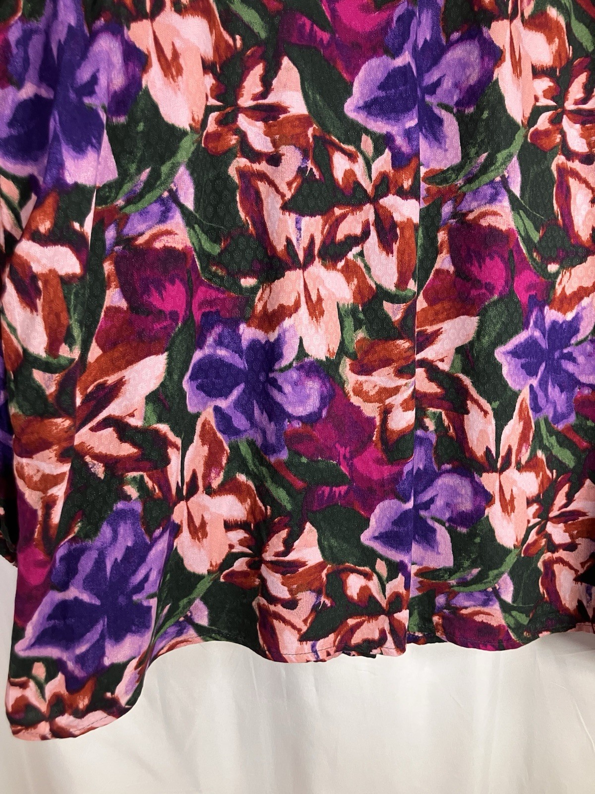 Terra & Sky 4X NWT Green Purple Pink LS Tunic Top Embroidered Boho Artsy